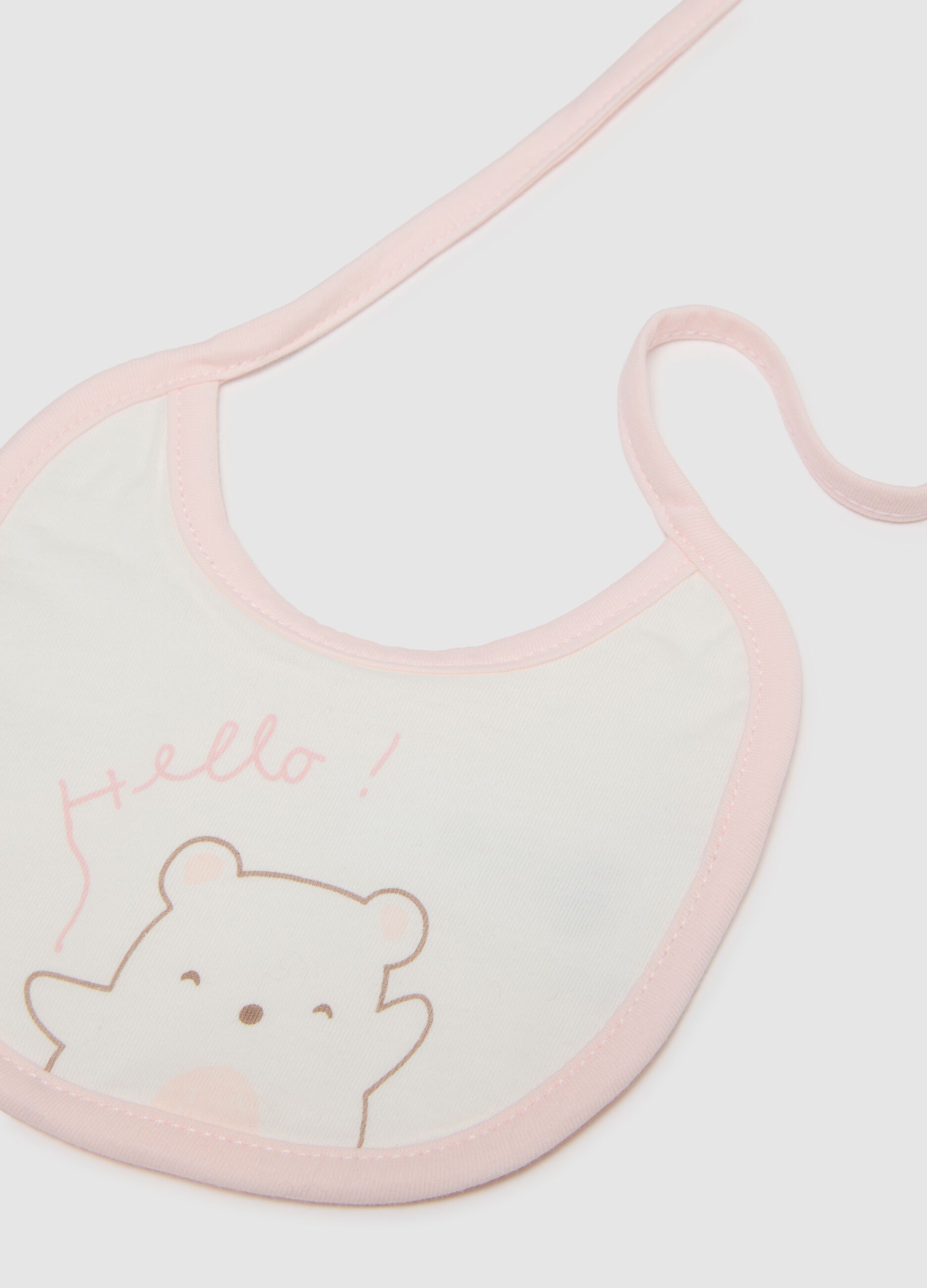 Twin-Pack White Pure Cotton Bibs for Infants