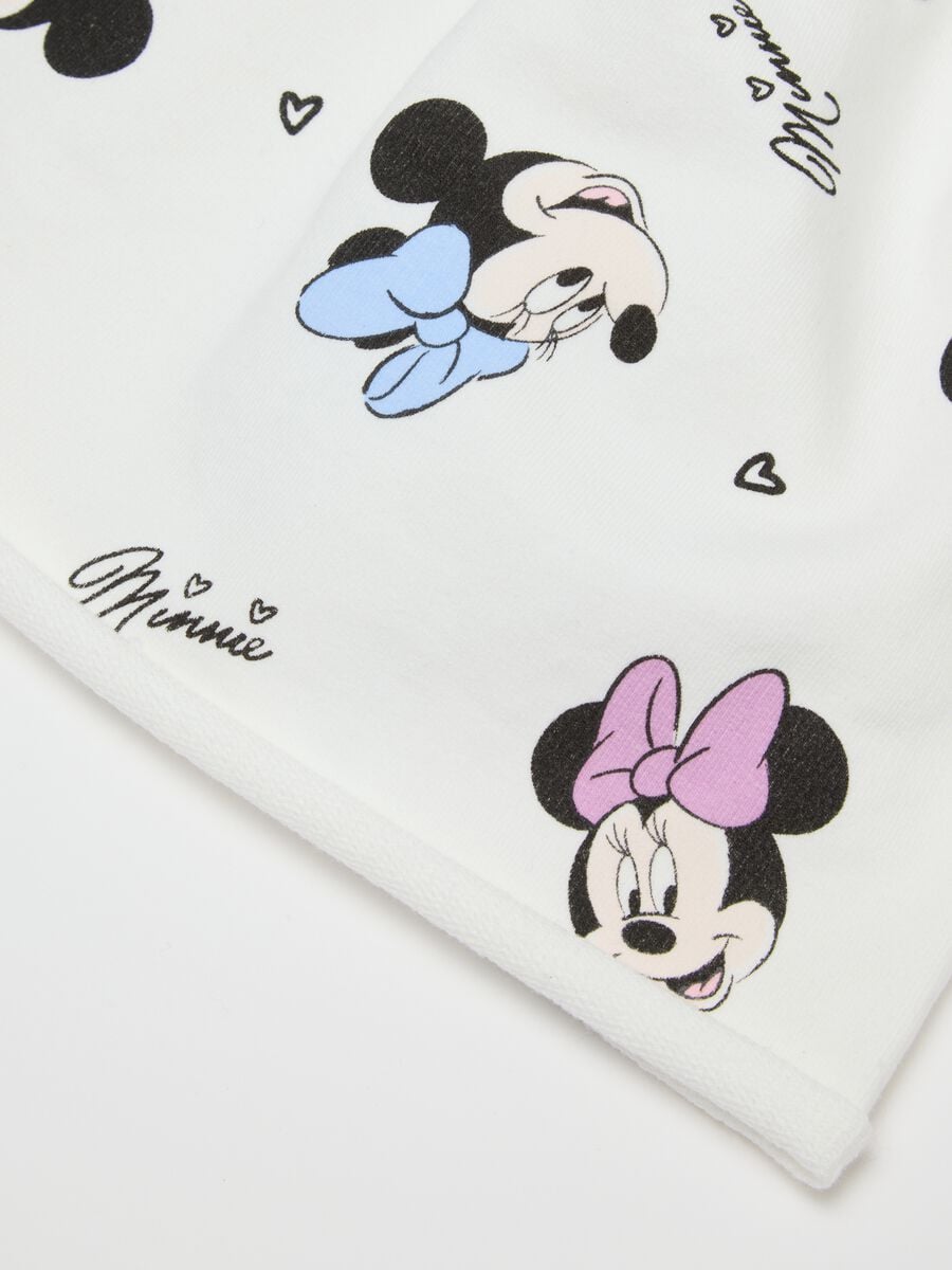 Cappello beanie bianco da bimba in misto cotone con stampa di Minnie_2