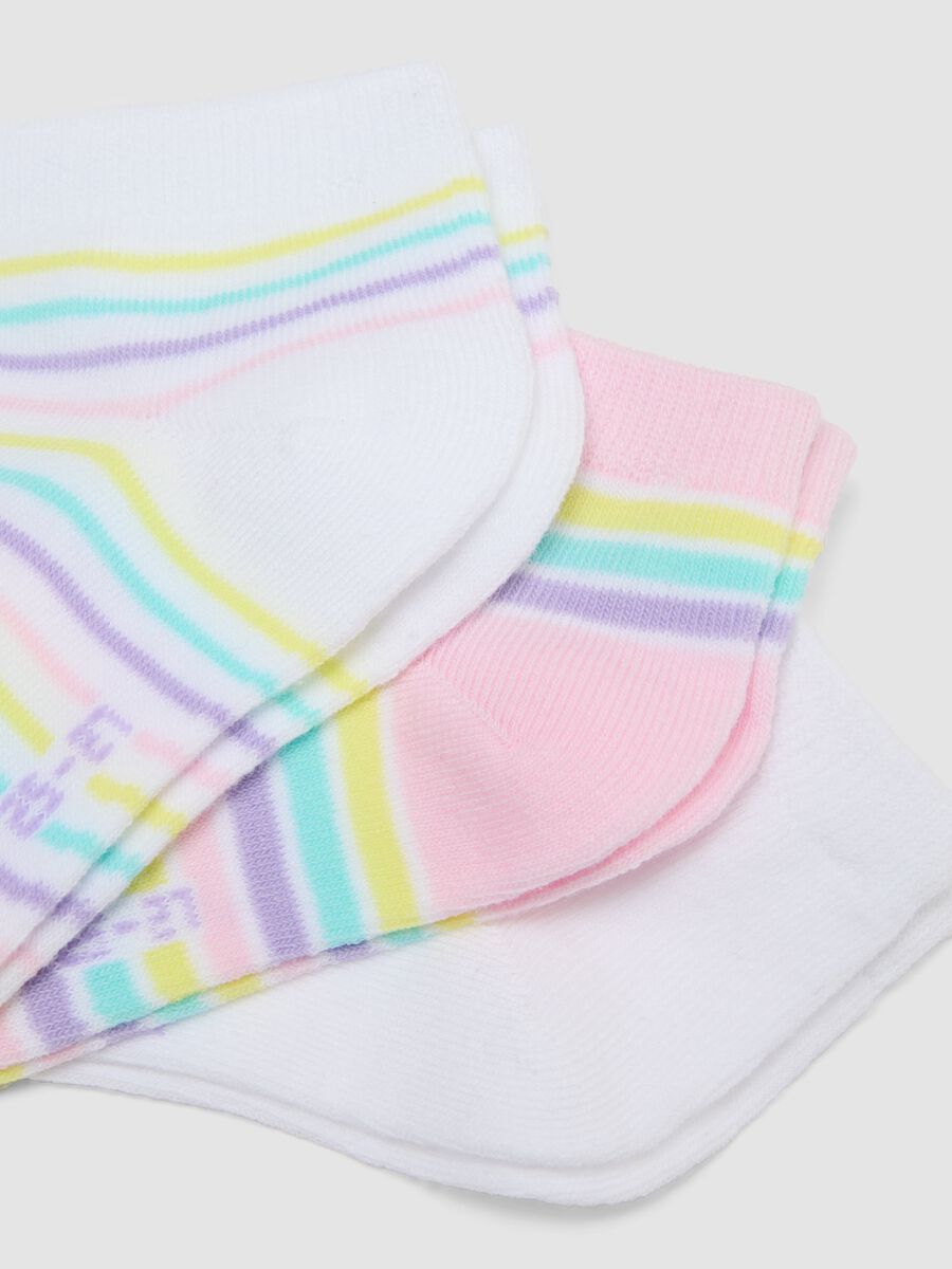 Multipack of Girls' Short Socks in Organic Cotton Blend Multicolor_1