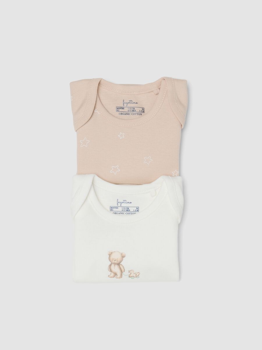 2-pack of white and beige short-sleeve organic cotton baby bodysuits_2