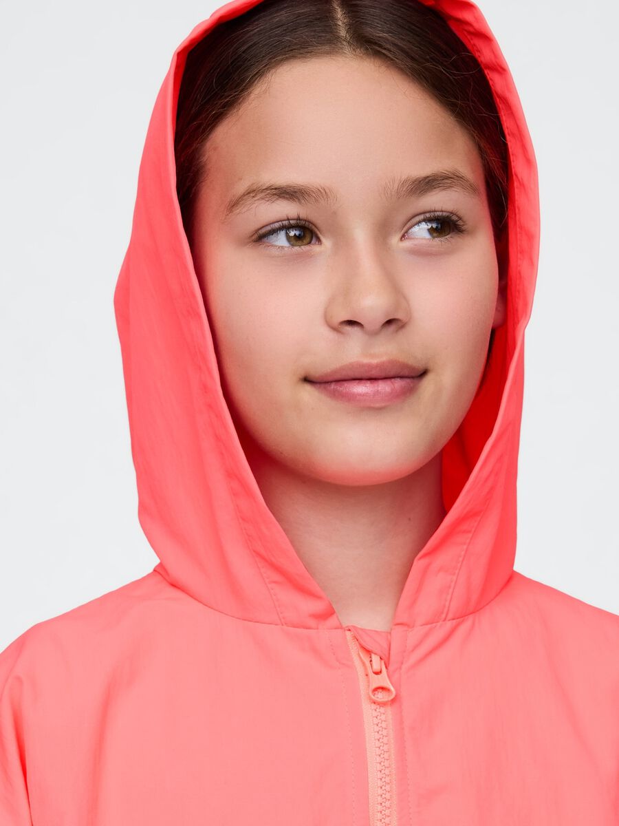 Pink lightweight jacket with hood_3