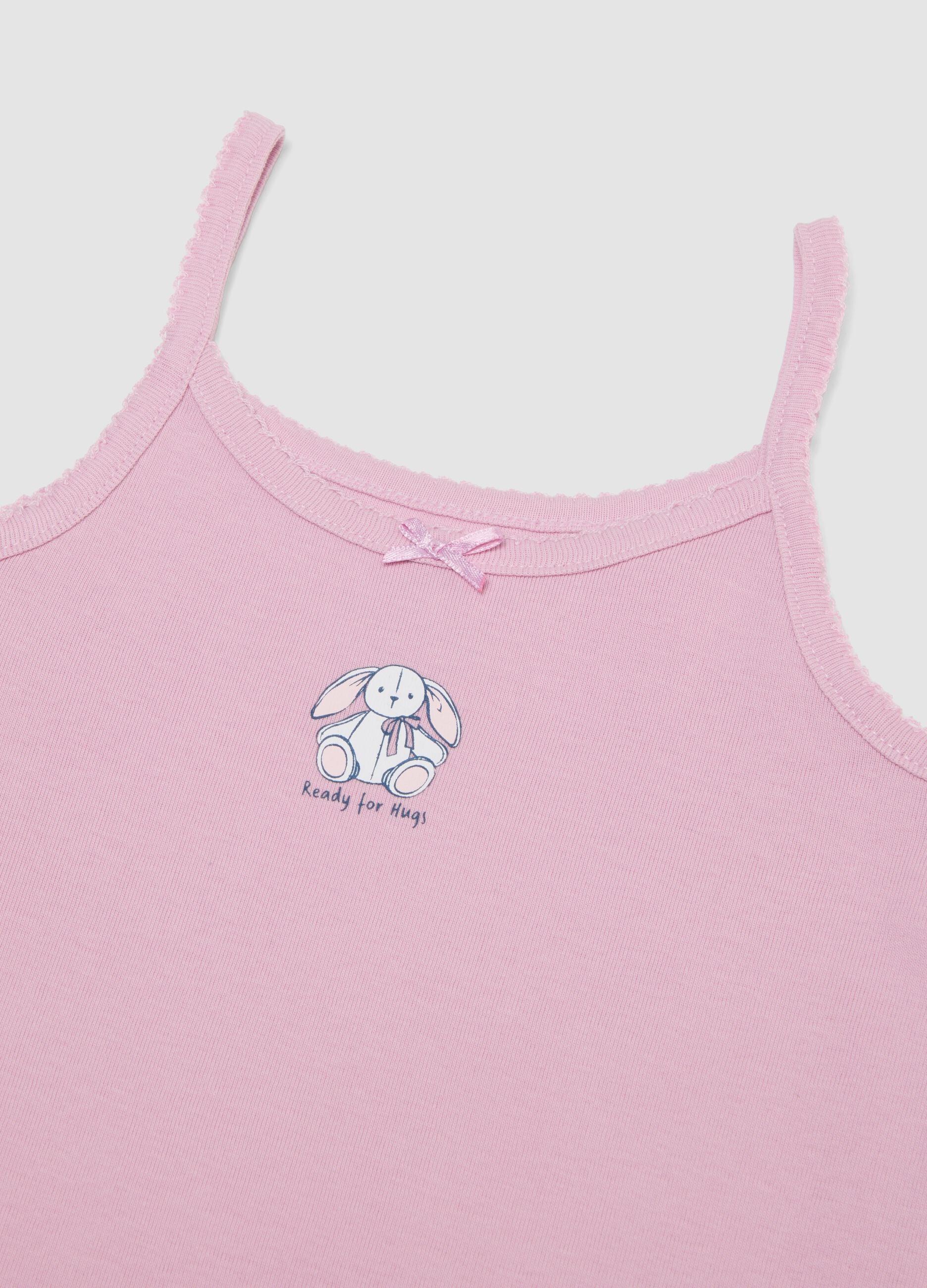 2-pack of girls&rsquo; pink organic cotton vests, regular fit
