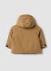 Brown padded hooded zip-up jacket for boys_1