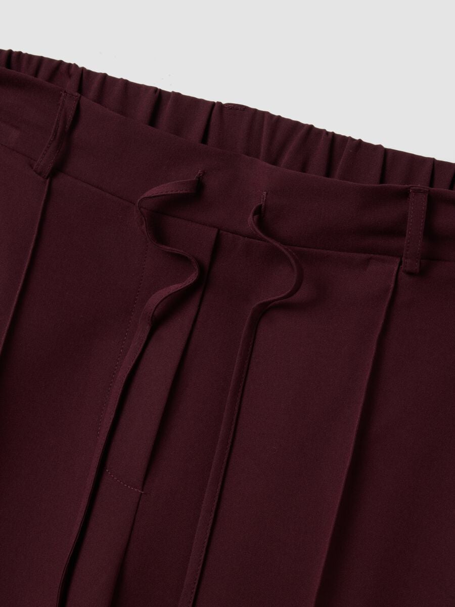 Purple stretch viscose straight-leg trousers_5