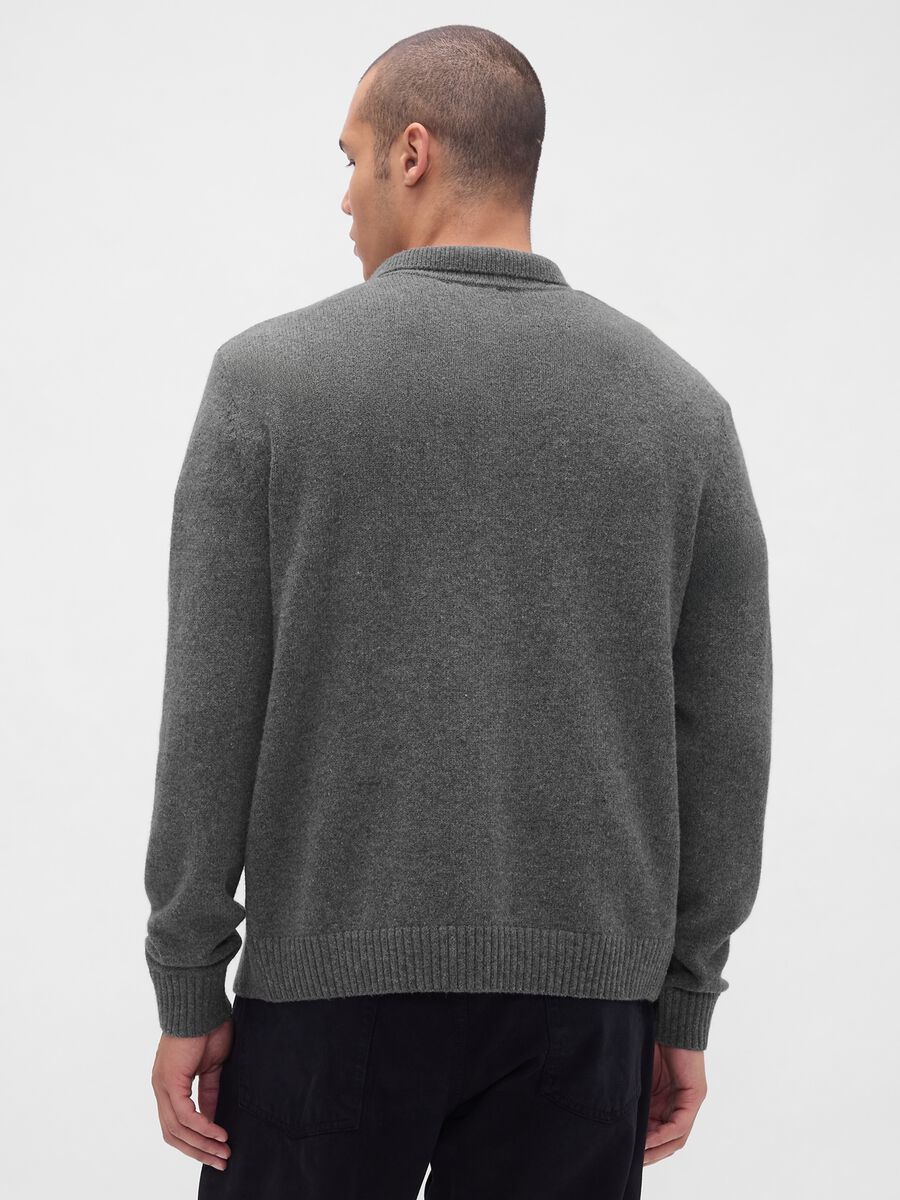 Grey cardigan in wool and polyamide_1