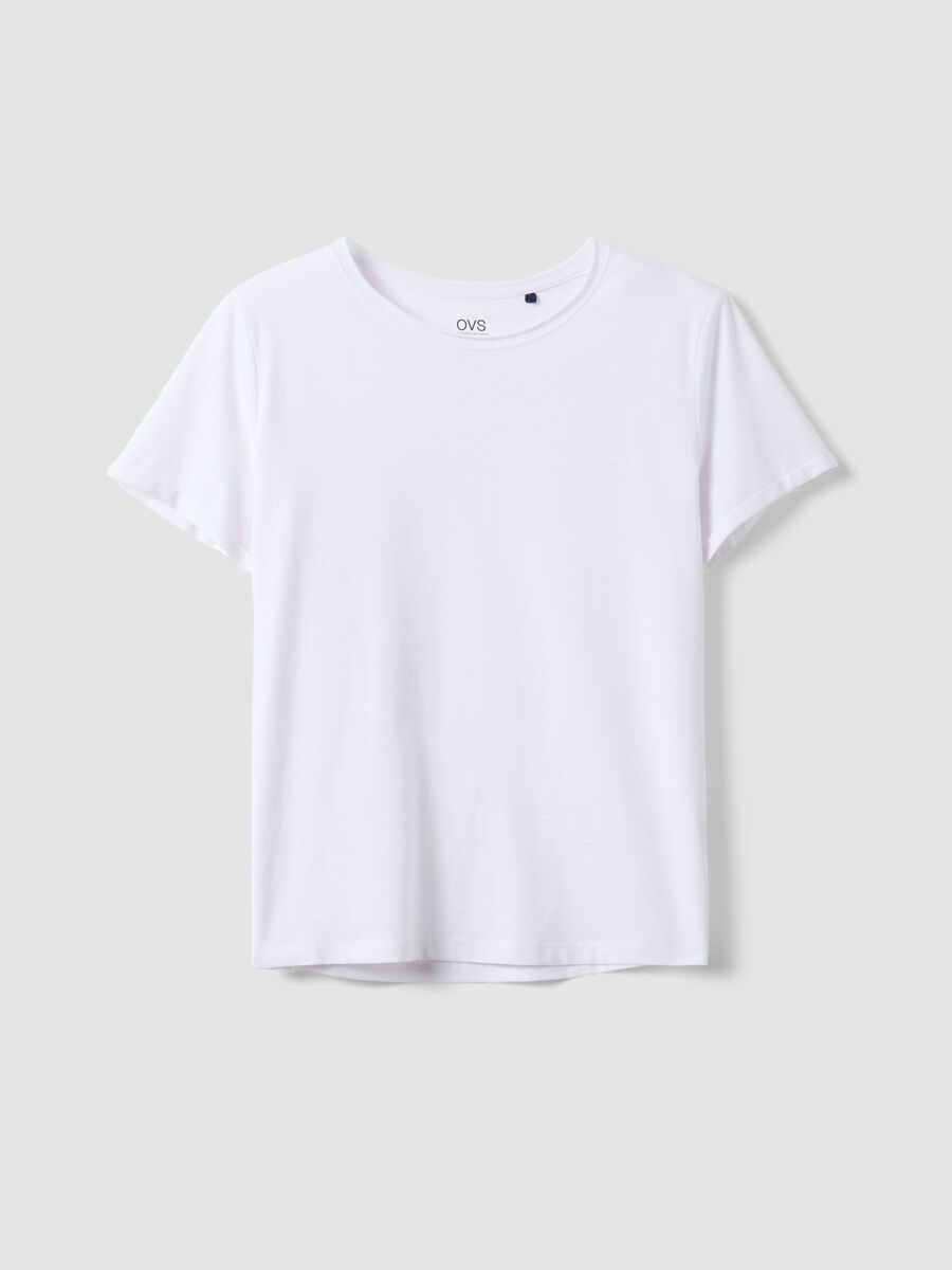 White short sleeve pure cotton regular fit T-shirt_4