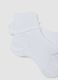 Twin-Pack White Baby Cotton Mix Socks with Embroidered Edge_1
