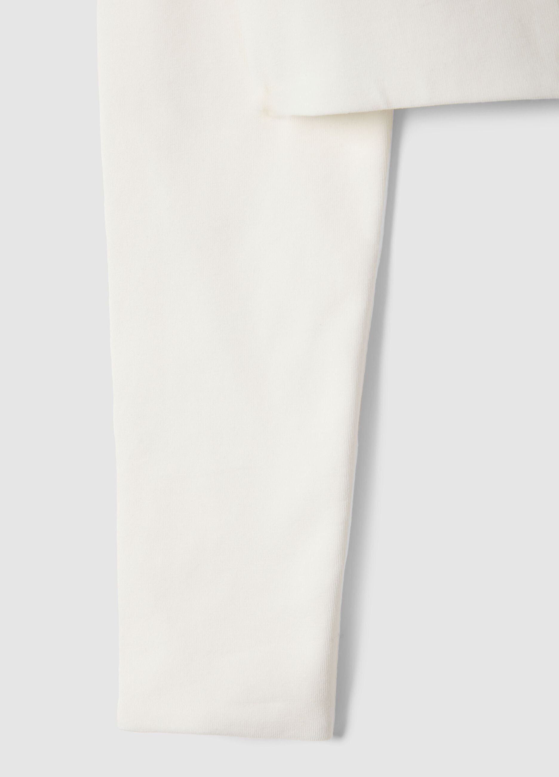 Girls' white slim fit stretch cotton t-shirt