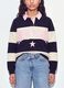 Blue striped cotton-blend sweatshirt with collar, relaxed fit_3