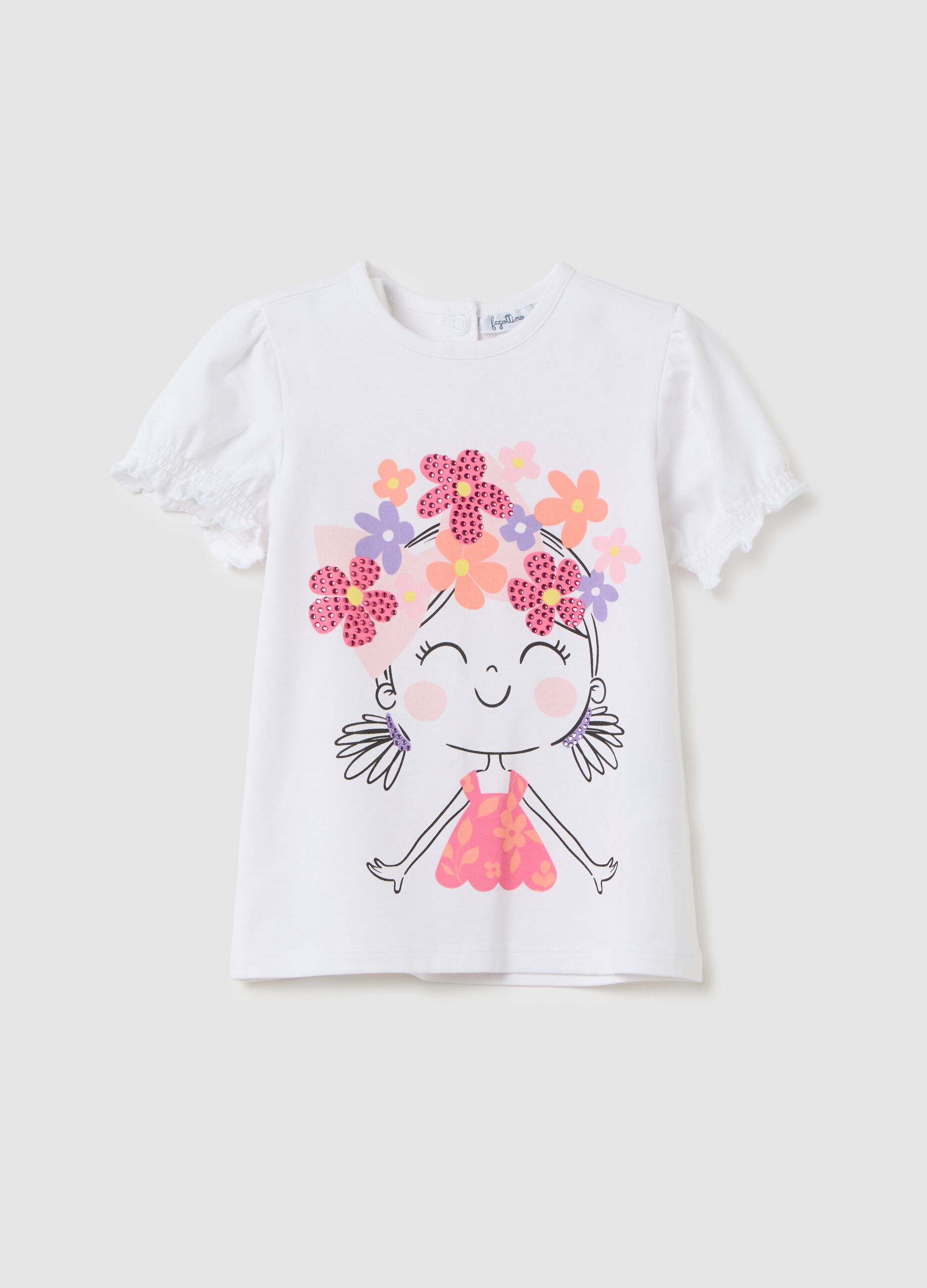 White Cotton Regular Fit Kids' T-shirt