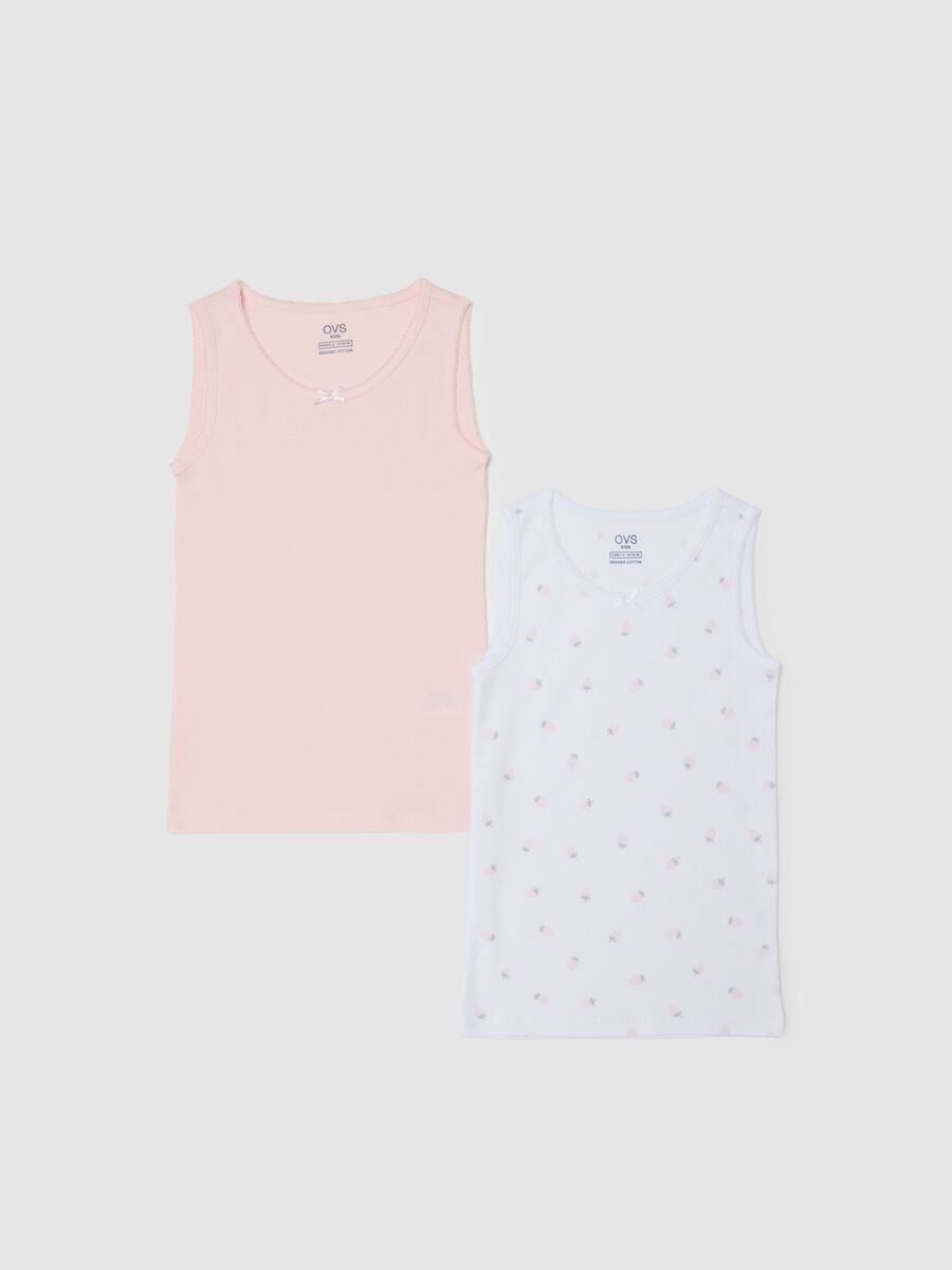 Twin-pack girl's multicolour pure cotton vests regular fit_0