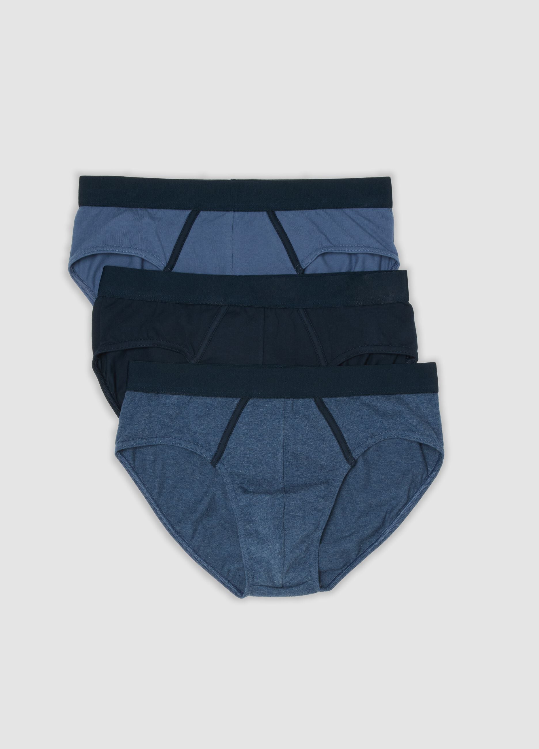 3-pack of blue and black stretch organic cotton briefs