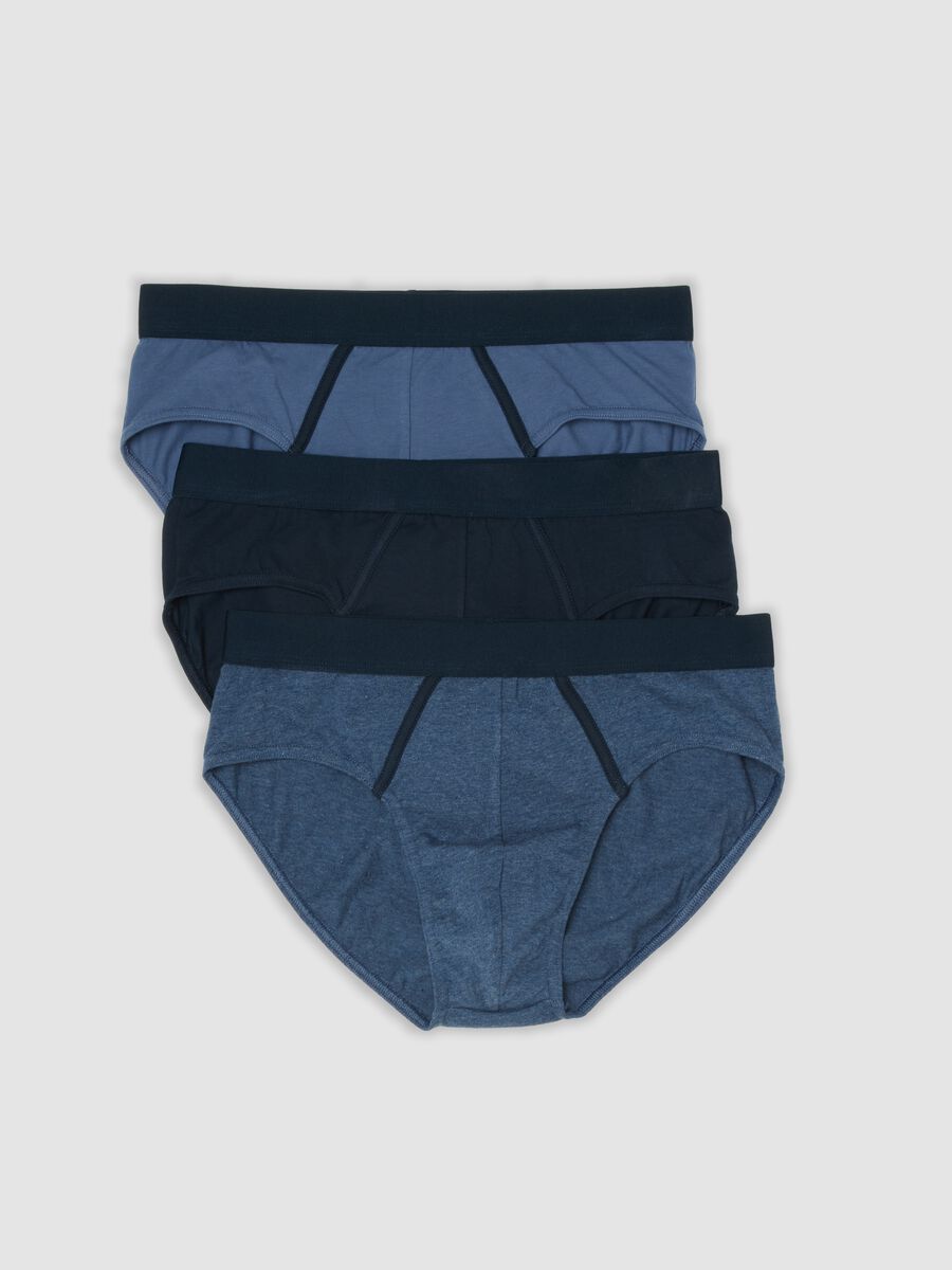 Tripack di slip blu e nero in cotone organico elasticizzato_4