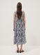 Blue stretch cotton midi dress with all-over print, regular fit_3
