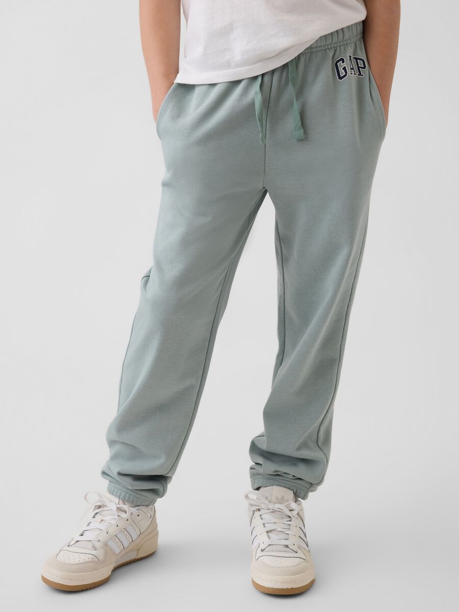 Boys' Green Cotton Blend Jogger Trousers Regular Fit_1