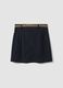 Grey stretch viscose mini skirt with belt_6