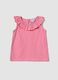 Pink organic cotton vest top with ruffle_0