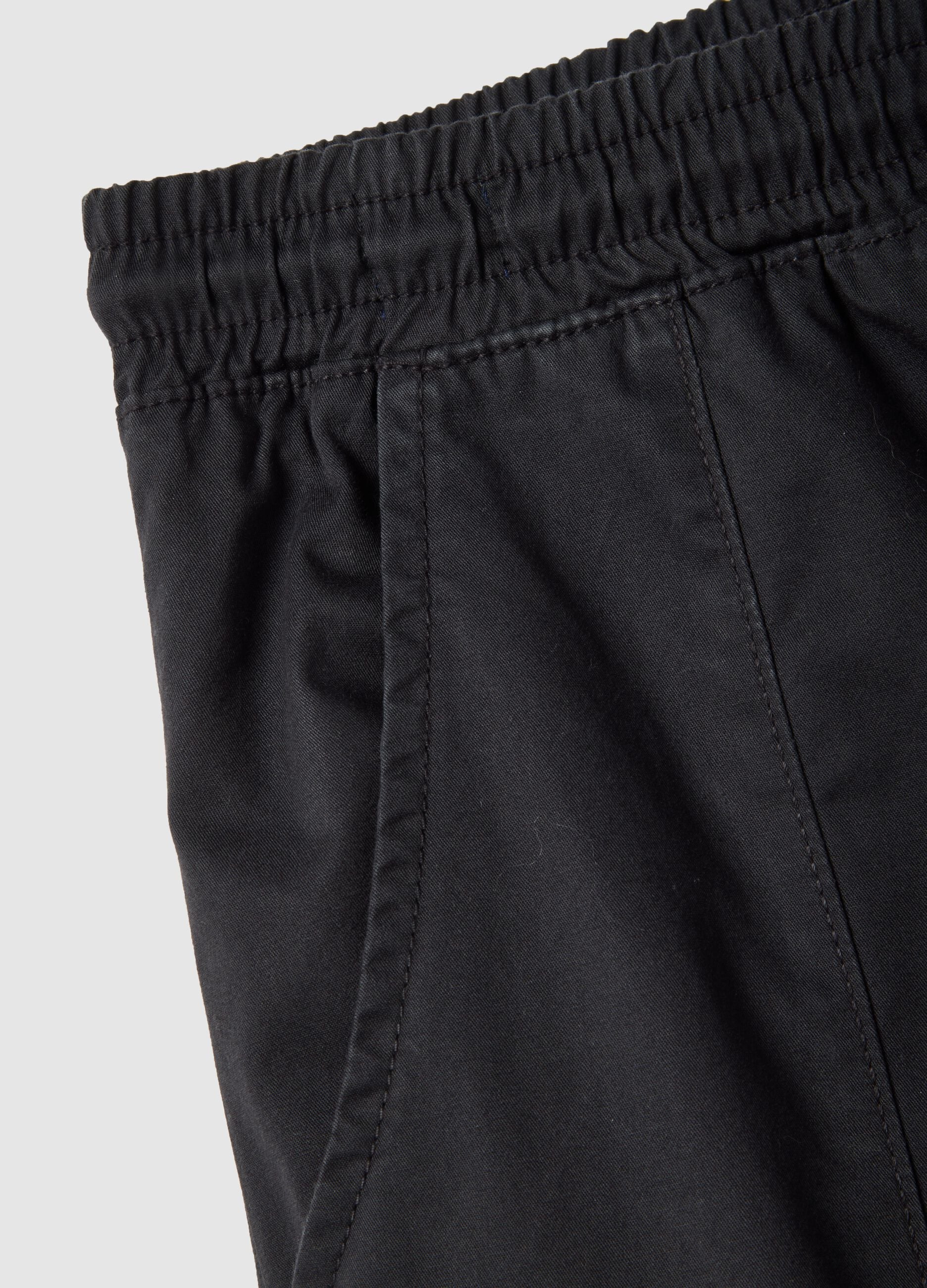 Black slim fit cotton chino trousers