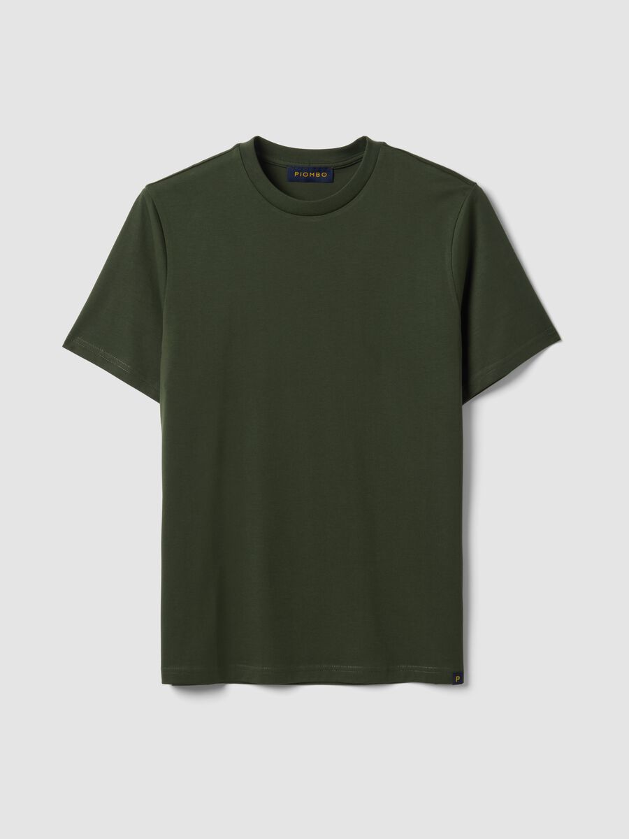 T-shirt girocollo verde in puro cotone Supima regular fit_4