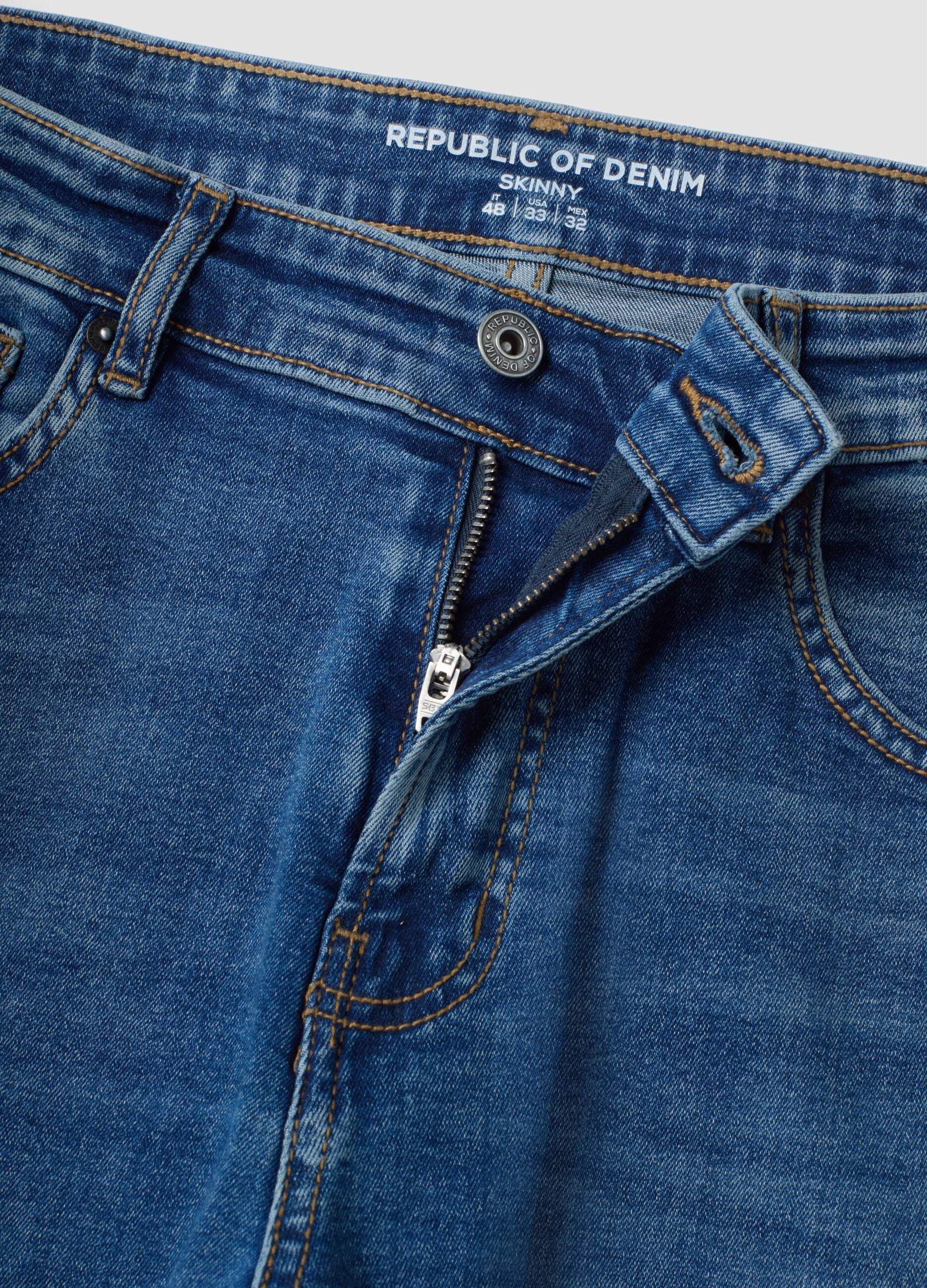 Blue skinny-fit stretch cotton denim jeans