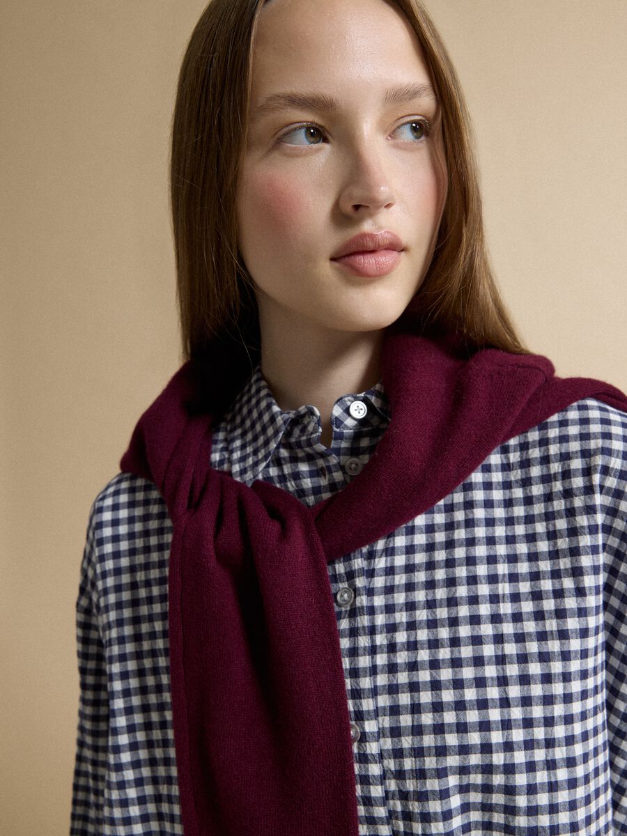 Blue checked regular-fit stretch cotton shirt_1