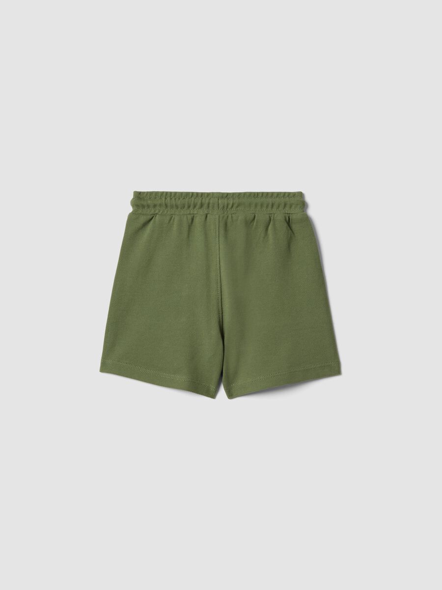 Shorts in puro cotone organico verdi da bimbo regular fit_1