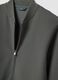 Grey full-zip piqu&eacute; sweatshirt in stretch fabric with ribbed collar_5