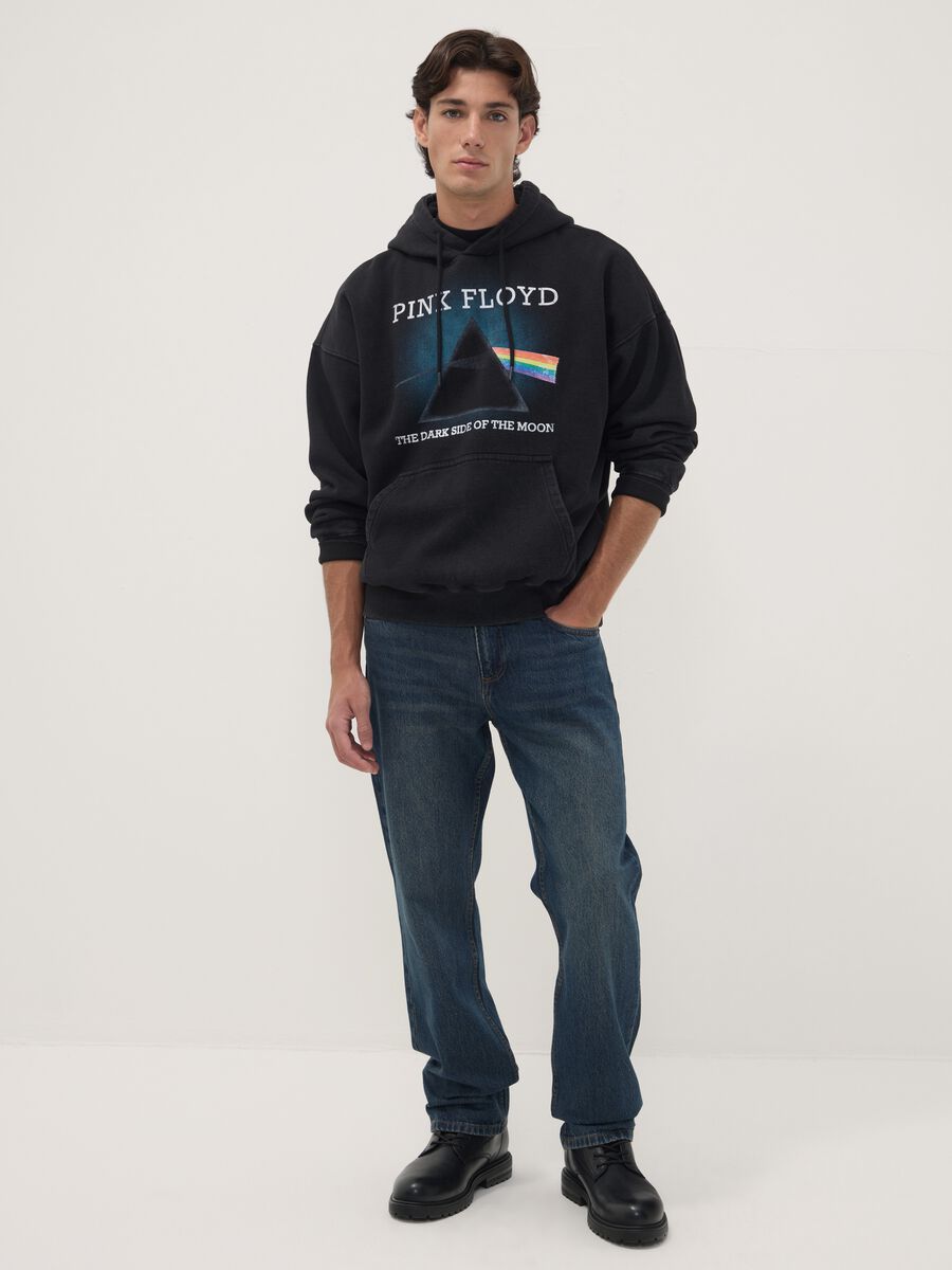 Black cotton-blend hoodie with Pink Floyd print_2