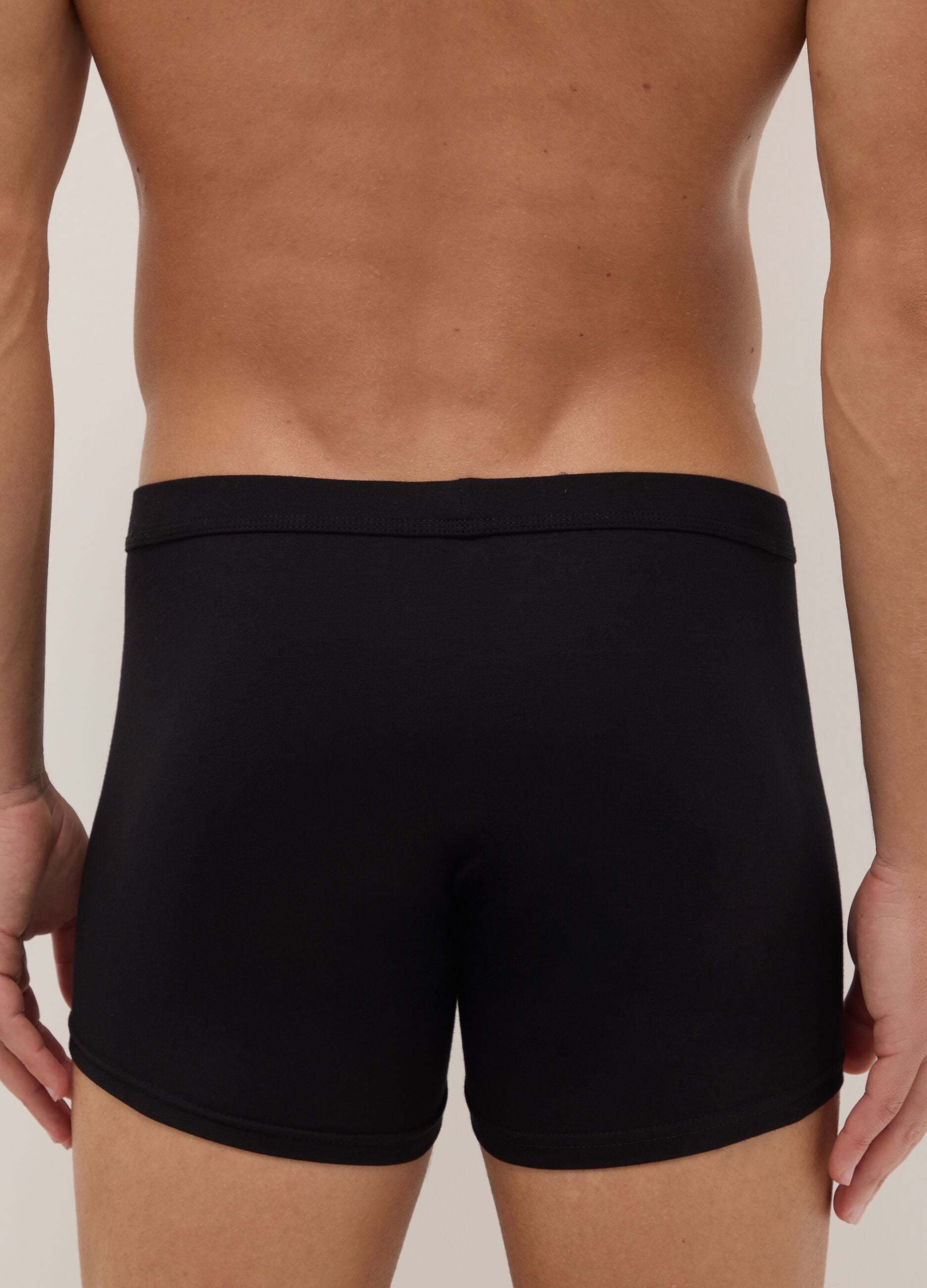 Two-pack black stretch cotton regular fit boxers