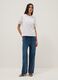White pure cotton T-shirt with lace sleeves_0