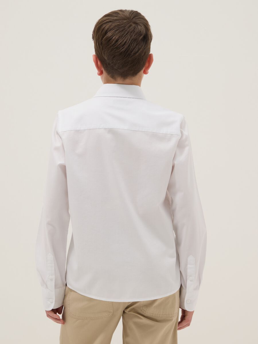 Boy's White Pure Cotton Shirt, Regular Fit_2