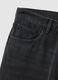 Black cotton blend regular fit jeans_5