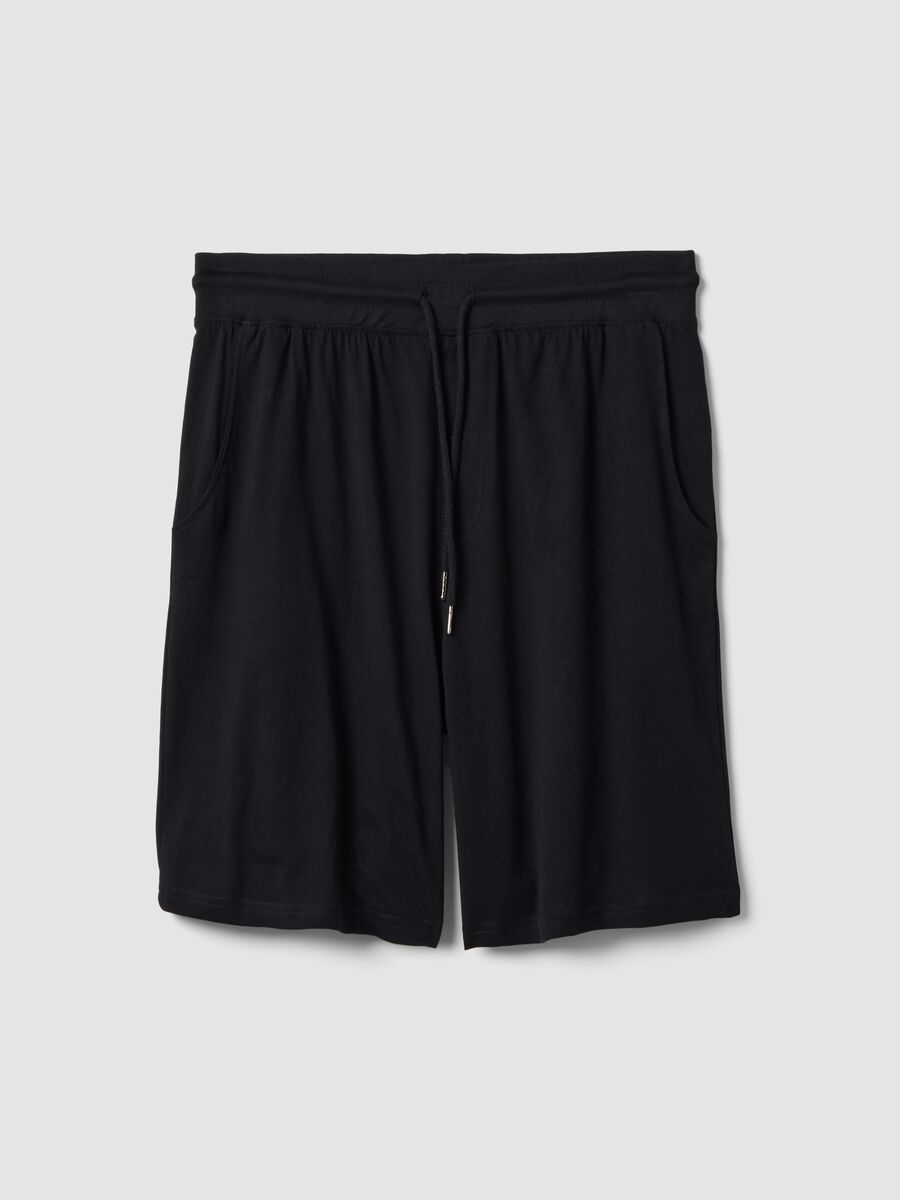 Pantaloncini pigiama neri in cotone organico_4