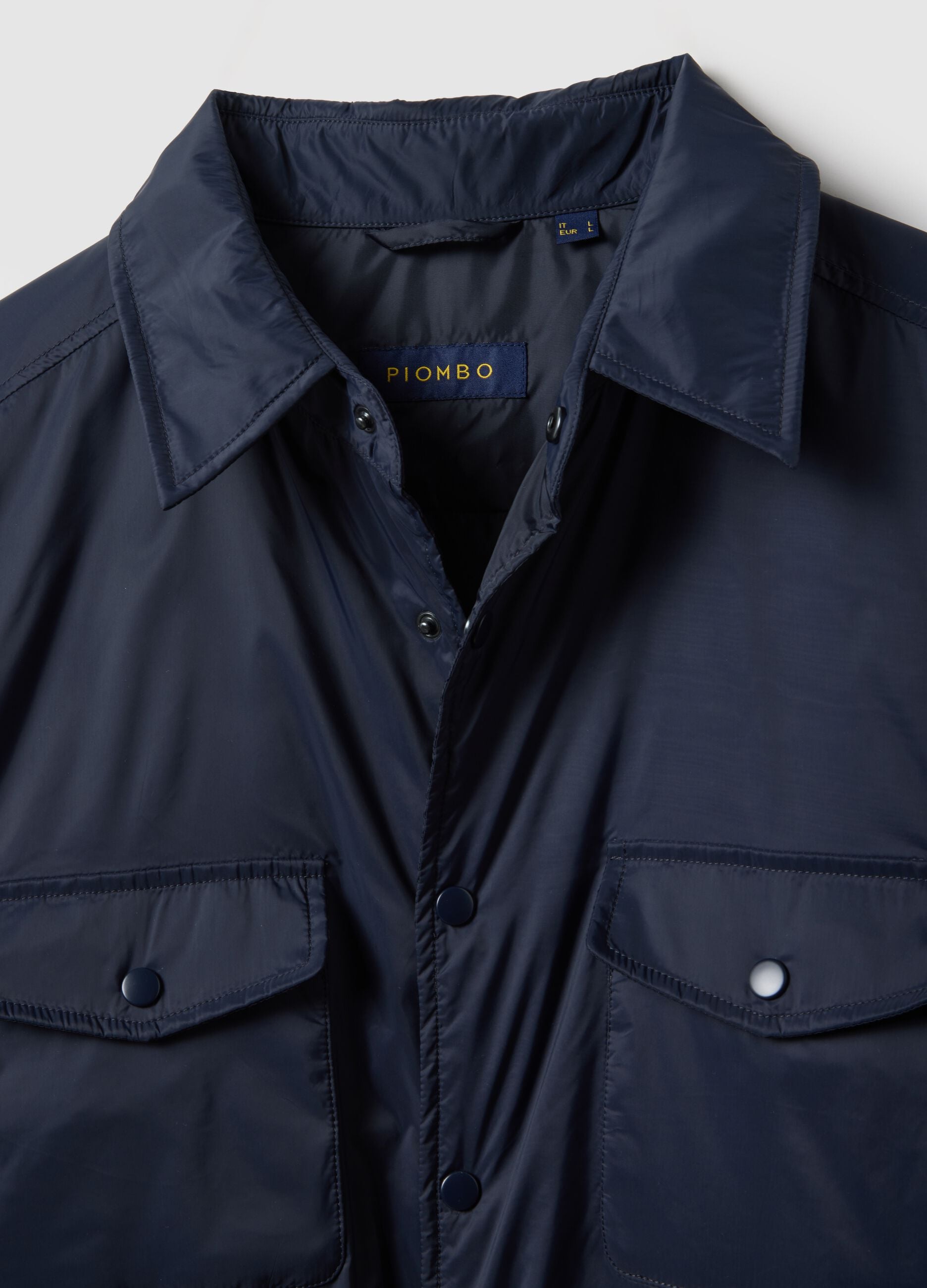 Blue lightweight regular fit jacket with zip