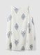 White broderie anglaise pure cotton dress with blue embroidery, regular fit_4