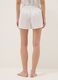 White pure cotton pyjama shorts with floral embroidery, regular fit_2