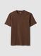 Brown regular-fit T-shirt in pure organic cotton jersey_0