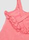 Pink stretch-fabric one-piece swimsuit for baby girls with floral detailing_2