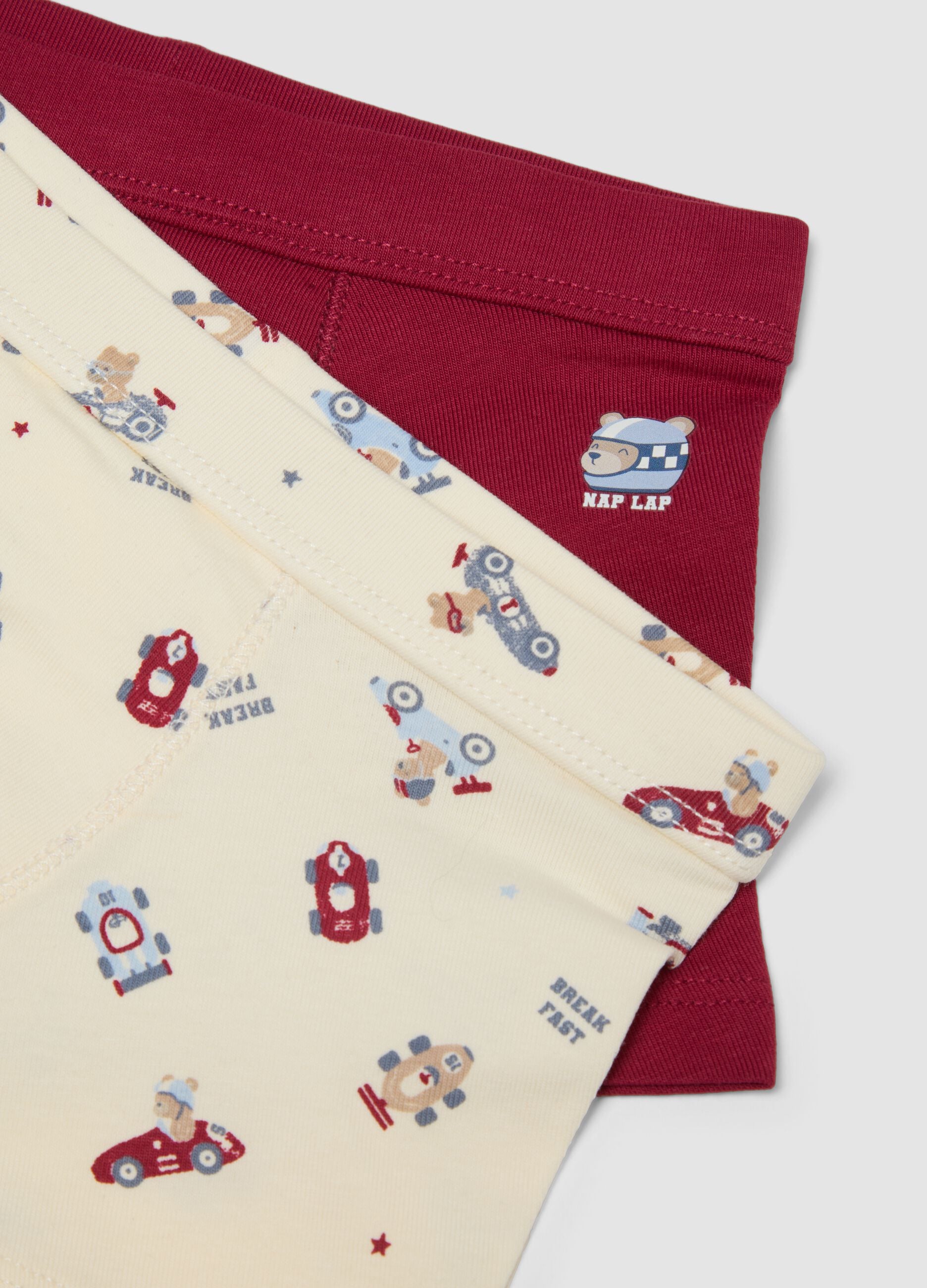 3-pack of multicolour organic stretch cotton boxer briefs for baby boys and toddlers