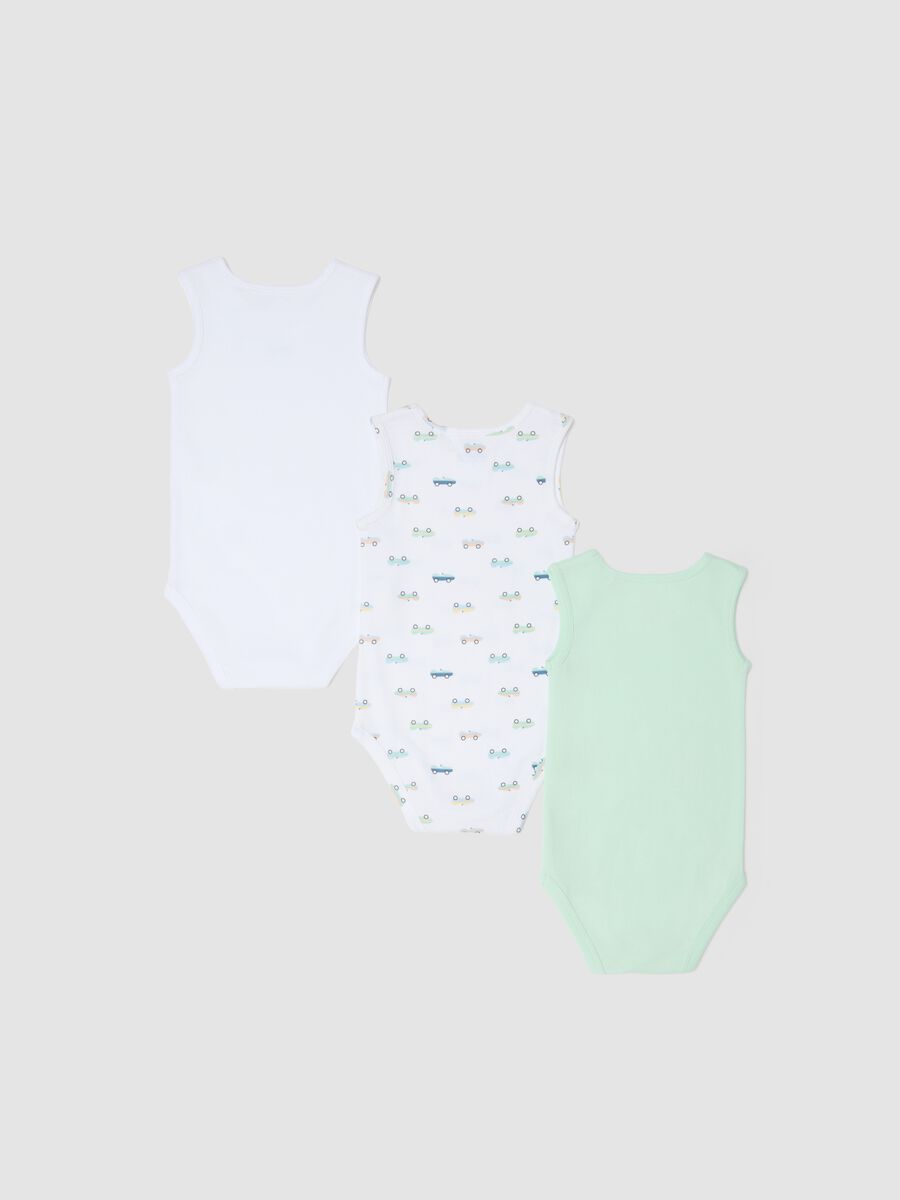 Multicolour pure cotton tripack bodysuits for babies_1