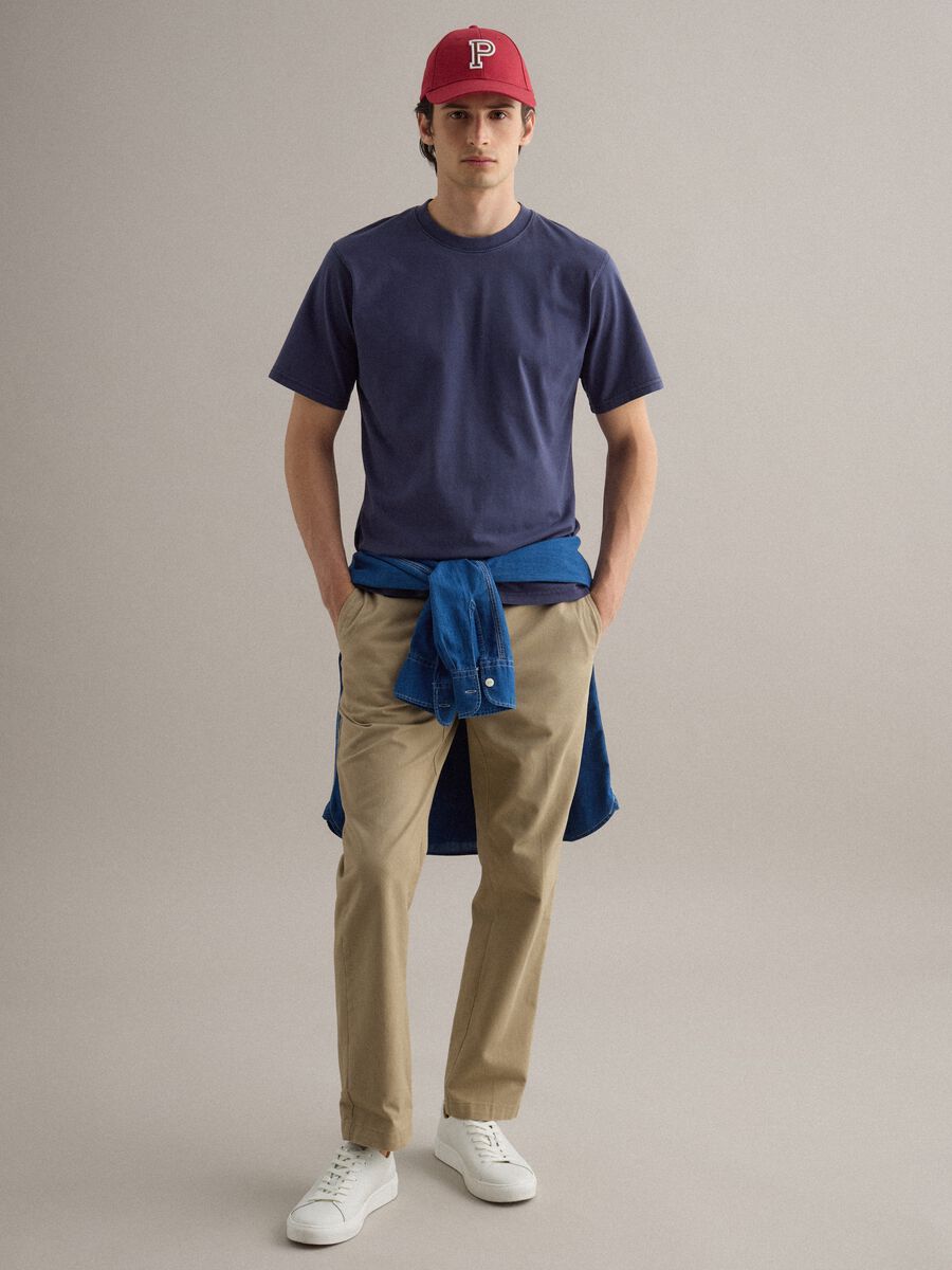 Blue pure cotton relaxed fit T-shirt_2
