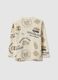 Beige pure cotton kids' regular fit t-shirt with print_1