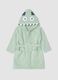 Green organic cotton dinosaur hooded bathrobe for babies and toddlers_0