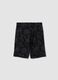 Black pure cotton all-over print shorts for boys, regular fit_4