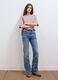 Pink boxy-fit T-shirt in cotton and viscose blend_1