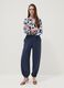 Multicolour patterned long-sleeve V-neck blouse_1