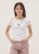 Girls' Slim Fit White Cotton Blend T-shirt_0