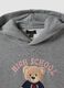 Grey cotton-viscose blend sweatshirt with embroidered teddy bear for girls_2
