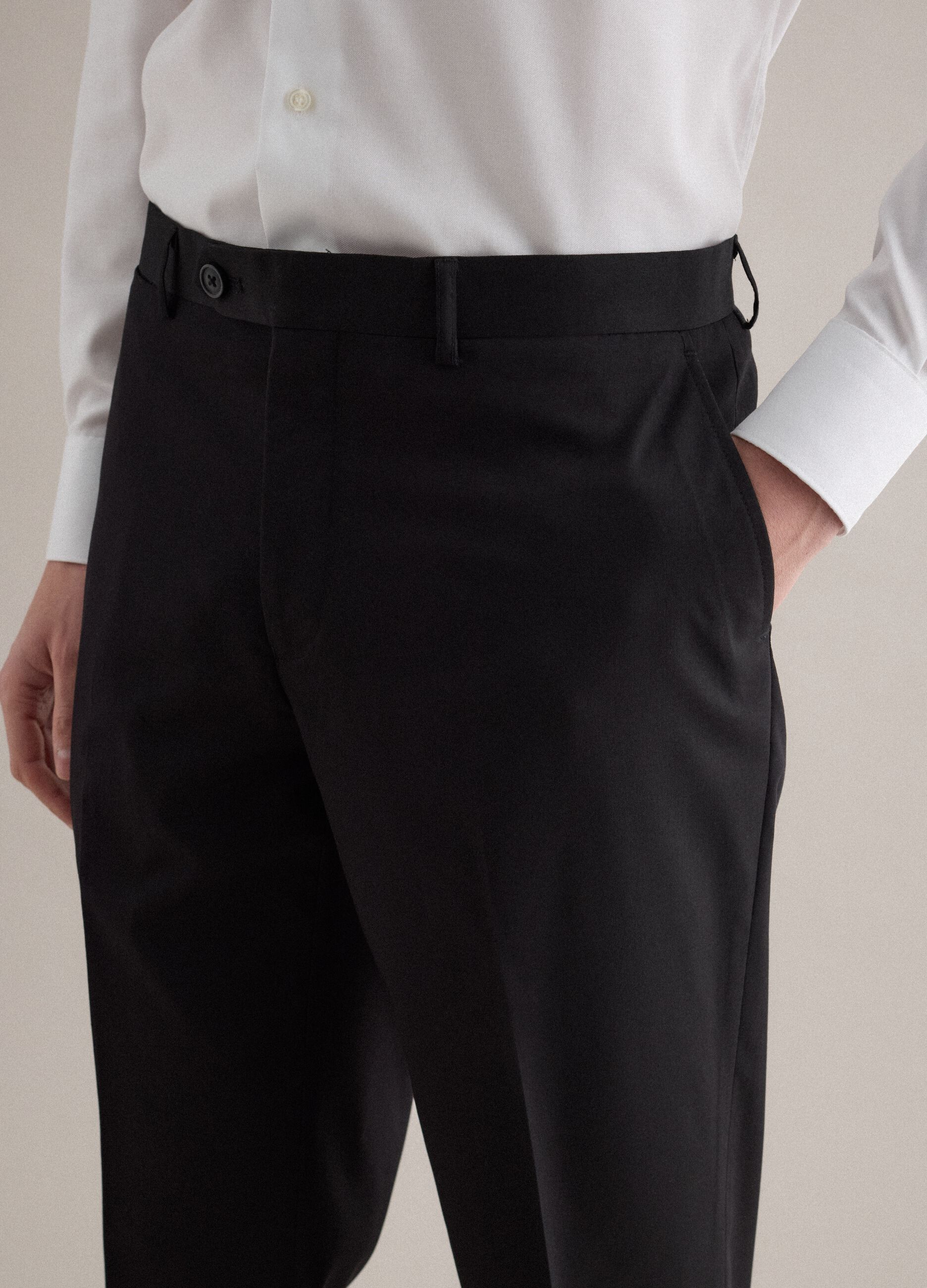 Classic Black Regular Fit Trousers