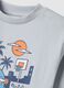 Blue pure cotton oversized fit kids' T-shirt with print_2